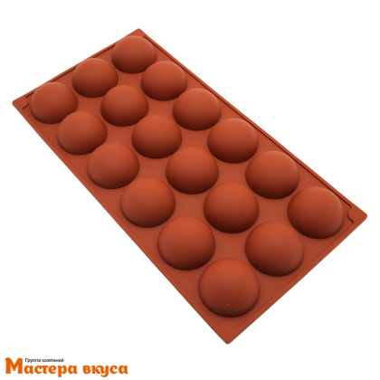 Форма силиконовая ПОЛУСФЕРА (шар),  d 47 мм, (18 ячеек)