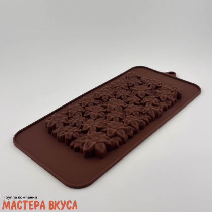 Форма для шоколада силиконовая, плитка ЛИЛИИ, 222*102мм