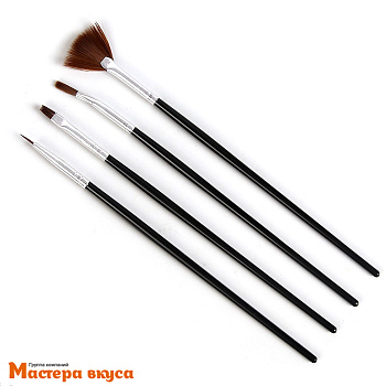 Кисти для декорирования нейлон (набор 4 шт), 17,8см