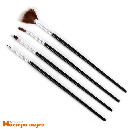 Кисти для декорирования нейлон (набор 4 шт), 17,8см