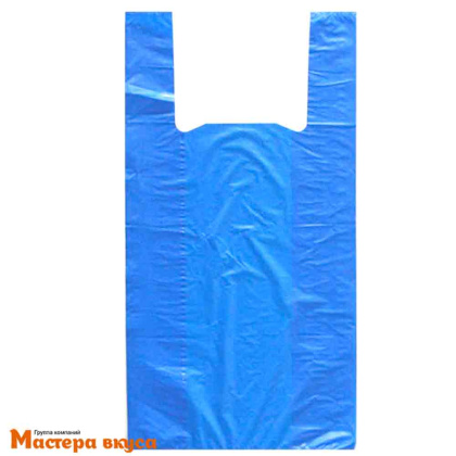 Пакет майка ПНД 42 + 23*75 см /30 мкм без рисунка (СИНИЙ)
