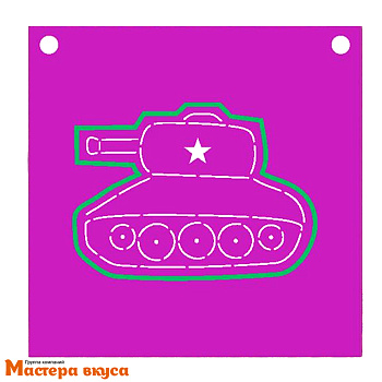 Вырубка пластик + трафарет ТАНК 10см