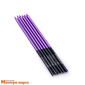 Свечи высокие Elite ФИОЛЕТОВЫЕ, (набор 6 шт), h-16см