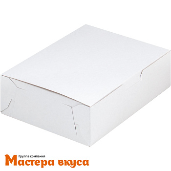 Упаковка для сладостей без окна 200*150*60 мм (белая хром-эрзац)