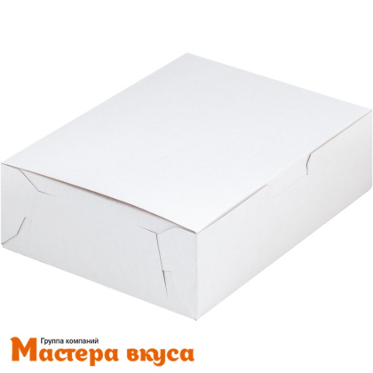 Упаковка для сладостей без окна 200*150*60 мм (белая хром-эрзац)