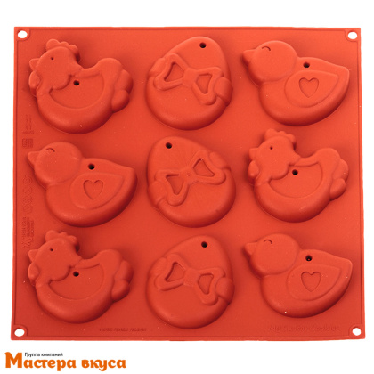 Форма силиконовая  Silikomart ПАСХАЛЬНОЕ ПЕЧЕНЬЕ-ИГРУШКИ Петушки, (Италия)