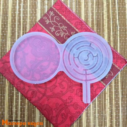 Форма для леденцов силиконовая  погремушка ЛАБИРИНТ, d 8 см