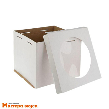 Короб для торта с окном 300*300*450 мм, белый, PASTICCIERE 