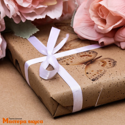 Бумага упаковочная "Бабочки" (крафт), 50*70 см