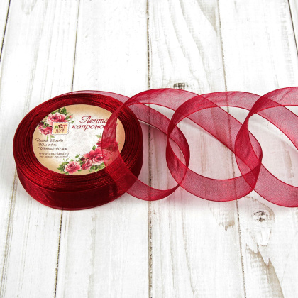 Лента капроновая, КРАСНО-КОРИЧНЕВАЯ, 20мм, ~20м