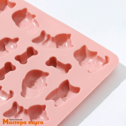 Форма для шоколада силиконовая  ДОМАШНИЕ ПИТОМЦЫ, (32 ячейки) 19,5*12,5*1 см