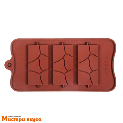 Форма для шоколада силиконовая, плитка ТРЕЩИНЫ 3в1, (3 ячейки) 16*8*0,7 см