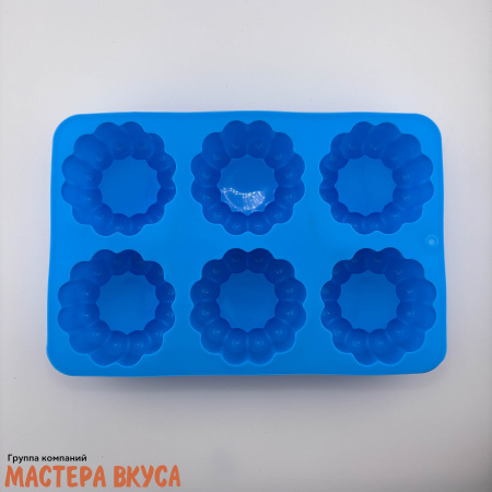 Форма силиконовая, для муссовых десертов КРУГ, (6 ячеек) 14,4*21,8 см 