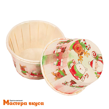 Форма бумажная Маффин 50*40 мм, ламинированная  РОЖДЕСТВЕНСКАЯ ВСТРЕЧА
