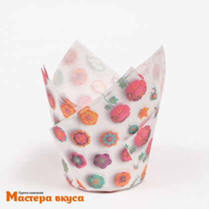 Форма бумажная Тюльпан d50 h80 "Цветы оригами", упак 12шт