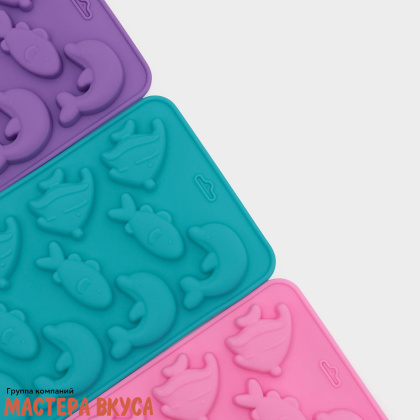 Форма для шоколада силиконовая  ПОДВОДНЫЙ МИР, (15 ячеек) 21*10,1 см