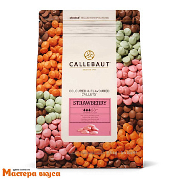 Шоколад Callebaut белый с цветной глазурью STRAWBERRY-RT-U70 (Клубника), 2,5 кг