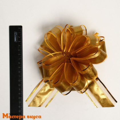 Бант-шар  ЗОЛОТО розы, (ш 6 см) d~15 см