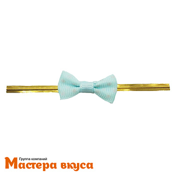 Твист-лента бант ГОЛУБОЙ в горошек, 8 см, (упак 10 шт)