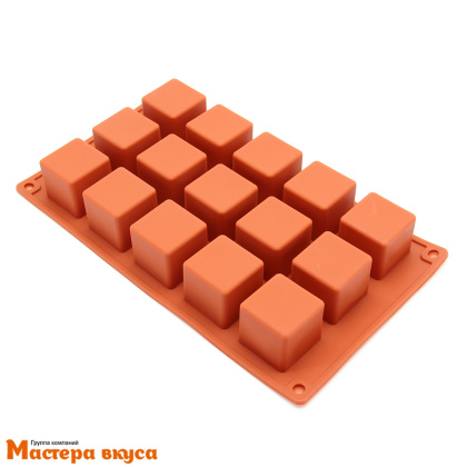 Форма силиконовая КУБ, ячейка 30*30 мм, (15 ячеек) 26*15 см