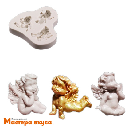 Молд силиконовый АНГЕЛОЧКИ, 3 фигуры, ~7,5*7 см