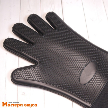 Рукавица для горячего силиконовая жарастойкая профессиональная (прихватка), 50 см