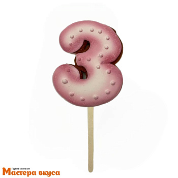 Топпер имбирный пряник-цифра, розовая - 3