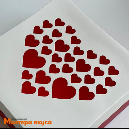 Упаковка для клубники в шоколаде 200*200*40 мм (сердечки) (2-д)