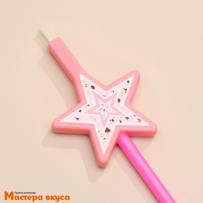 Свечи набор, Звёзды, розовые (набор 4 шт), h-20 см