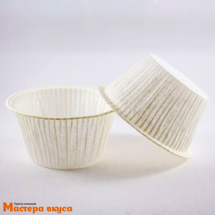 Форма бумажная Маффин 50*40мм, БЕЛАЯ с бортиком, ПОШТУЧНО