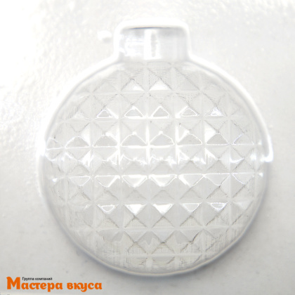 Форма для шоколада пластиковая (НГ) НОВОГОДНИЕ ШАРЫ (звезды,квадратики) D-5 см (4 фигуры) 