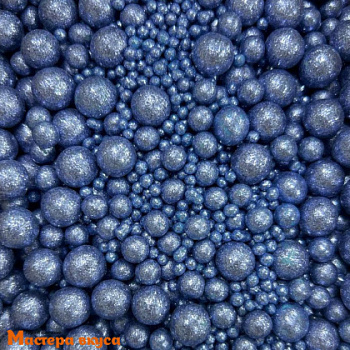 Посыпка Шарики зерновые Блестящие микс ГОЛУБОЙ №766 (d2,4,7 мм), 50 гр 