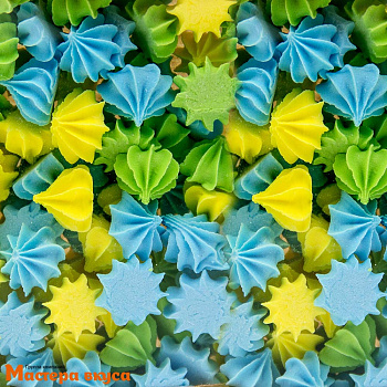 Сахарные украшения МЕРЕНГА (безе) мини-микс ЯРКИЙ, 50 гр 