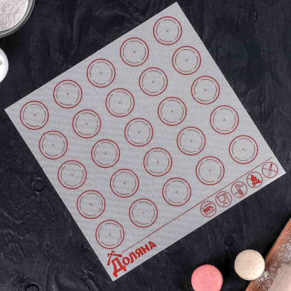Коврик силиконовый с разметкой 27,5*27,5 см, армированный Макаронc
