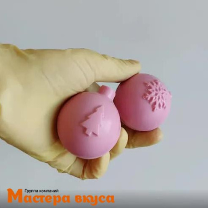 Форма для шоколада пластиковая (НГ) НОВОГОДНИЕ ШАРЫ (снежинка, елка) D-4,8 см (9 фигур)