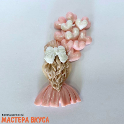 Фигурка из шок. глазури "Девушка с шариками" 2D, h~9 см 