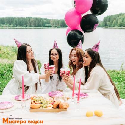 Тарелка бумажная ламинированная "Happy birthday", d-18 см