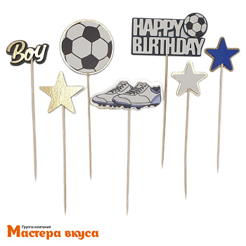 Набор топперов ФУТБОЛ, картон (набор 7шт) ~12 см