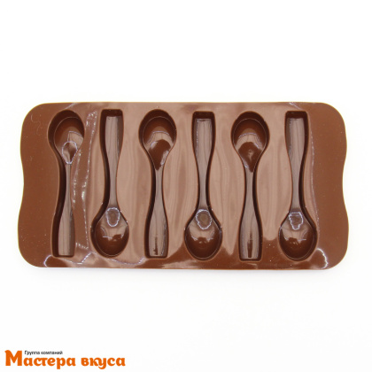 Форма для шоколада силиконовая  ЛОЖЕЧКИ, (6 ячеек) 21,4*10,7*1,5см