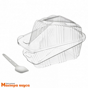 Контейнер для 1 кусочка торта, 123*77*76 мм, (ракушка) ТРК-1