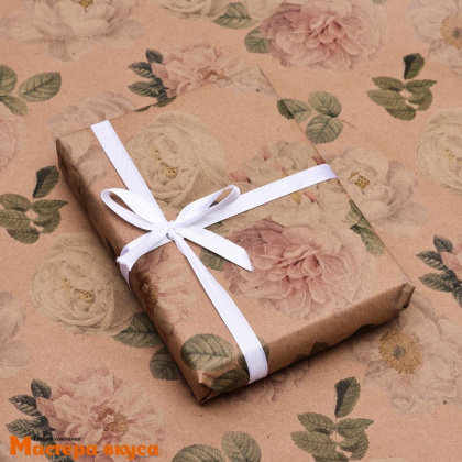 Бумага упаковочная "Нежность в цветах" (крафт), 50*70 см