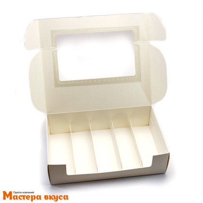 Упаковка для эклеров с окном для 5 шт 250*150*66 мм (белая)