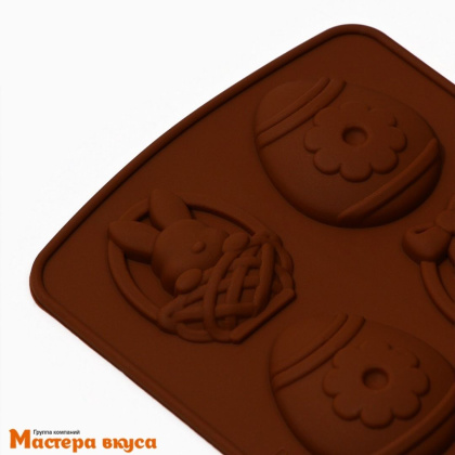 Форма для шоколада силиконовая  СО СВЕТЛОЙ ПАСХОЙ (8 ячеек) 10,6*20,7 см