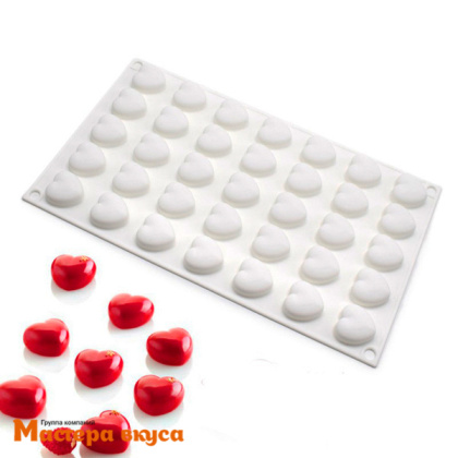 Форма силиконовая Dolce СЕРДЕЧКИ МИНИ, (35 ячеек), для муссовых десертов (Италия)