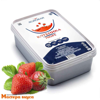 Пюре замороженное КЛУБНИКА с сахаром AGROBAR 1 кг