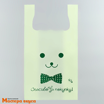 Пакет майка ПНД 26 * 48 см /9 мкм "Заяц с бантом"