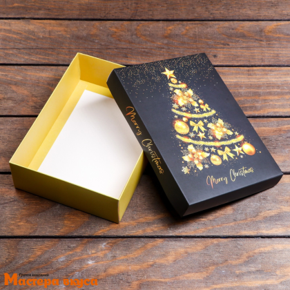 Упаковка для сладостей крышка/дно 210*150*57 мм  (Ёлка желаний)