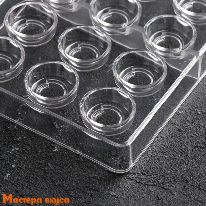 Форма для шоколада  прочный пластик ТОФФИ ЗАВИТОК, (21 ячейка) 27,5*17,5*2,5 см