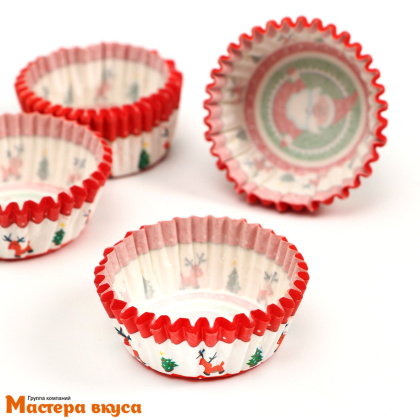 Капсула бумажная для конфет, d-3,5см  h-2см, ДЕД МОРОЗ, (миниупак ~20-25 шт)