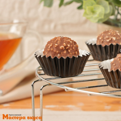 Капсула бумажная для конфет, d-3,5см  h-2см,  ЧЁРНАЯ, (миниупак ~20-25 шт)